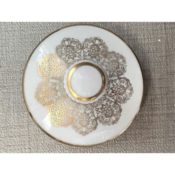 Bavaria Tirchenreuth Germany Porcelain Creamer and Sugar Bowl White Gold - Picture 6 of 7